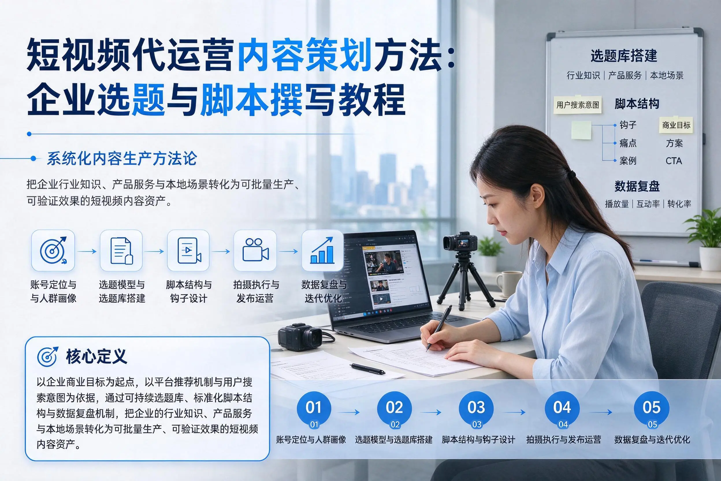 短视频代运营内容策划方法：固原企业选题与脚本撰写教程
