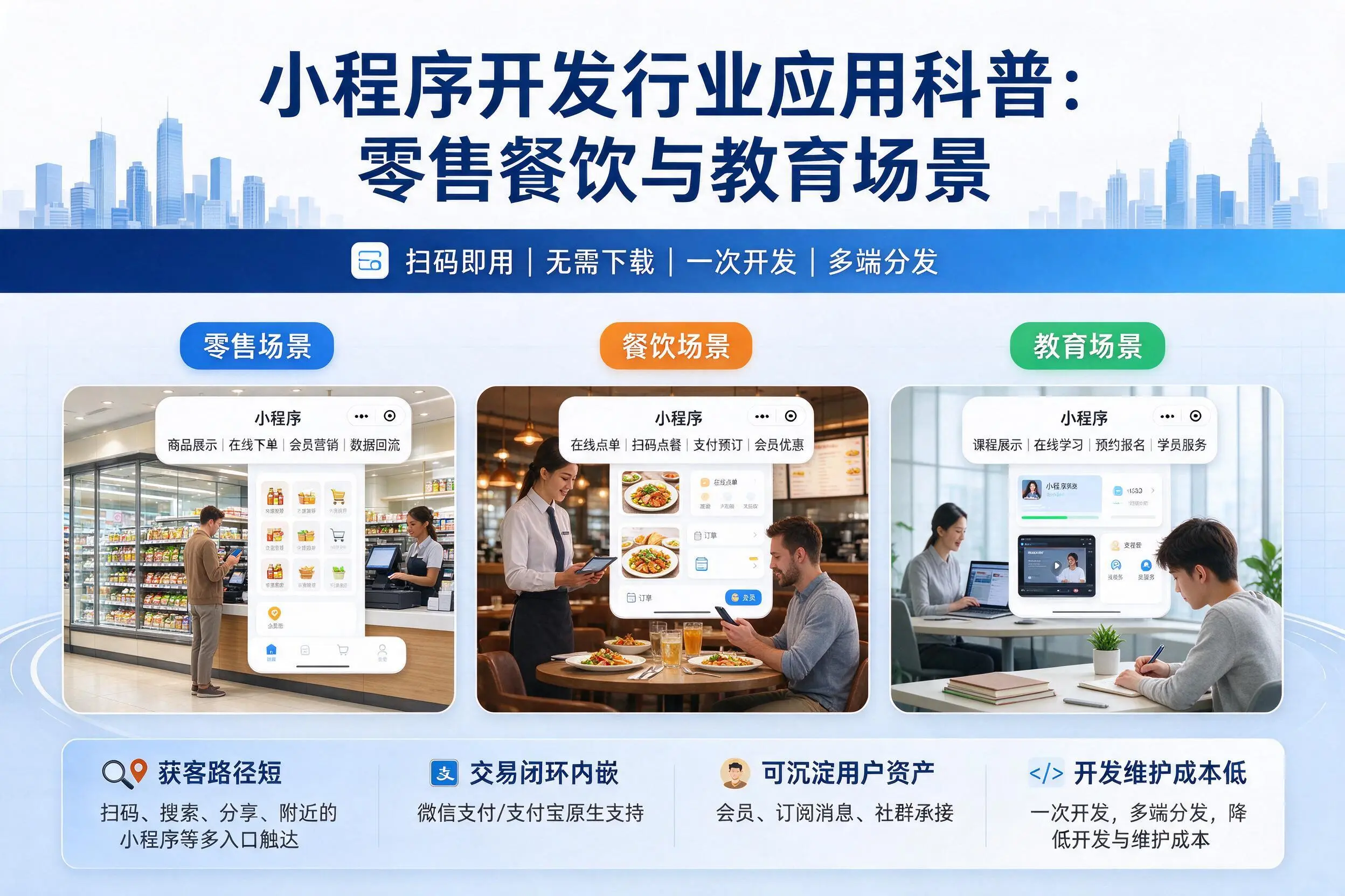 固原小程序开发行业应用科普:零售餐饮与教育场景