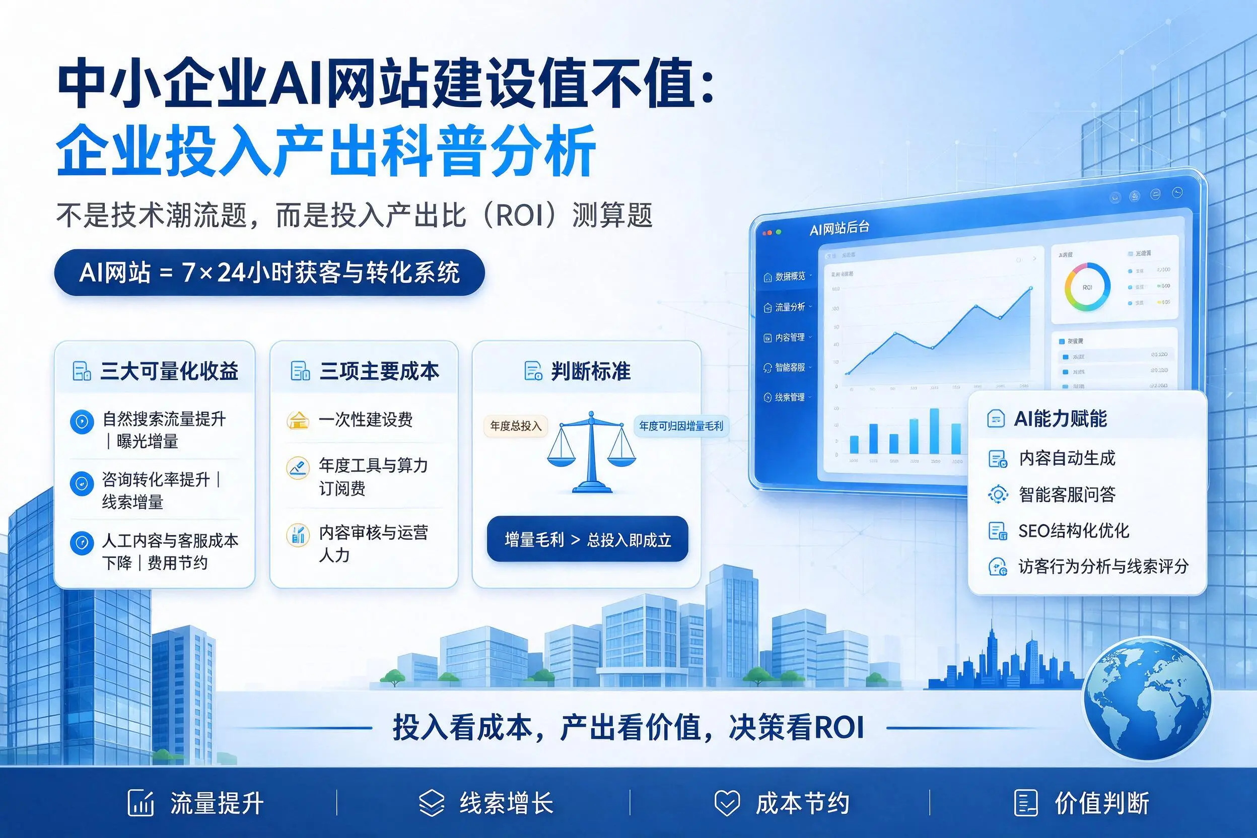 中小企业AI网站建设值不值：固原企业投入产出科普分析