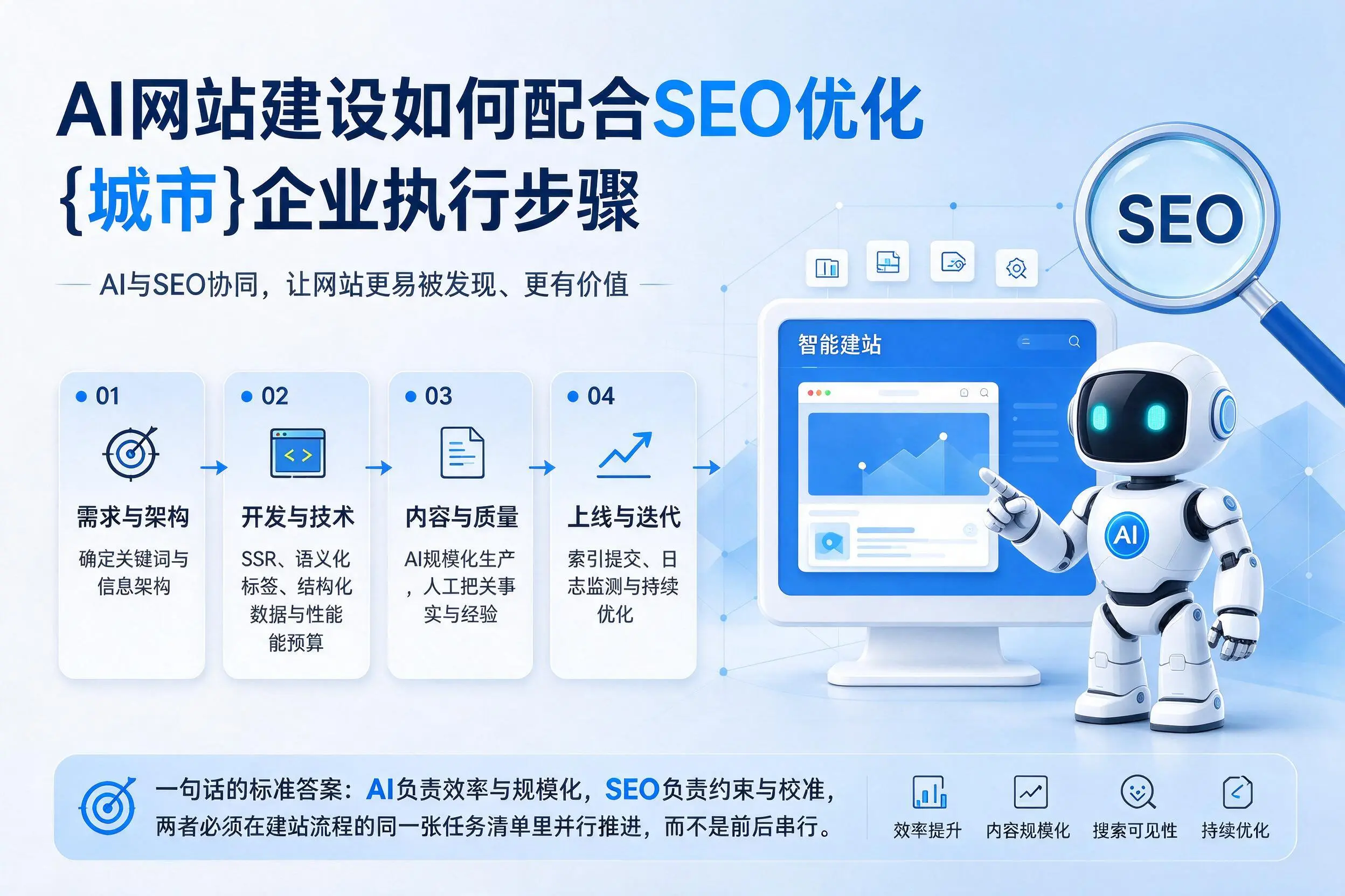 AI网站建设如何配合SEO优化,固原企业执行步骤