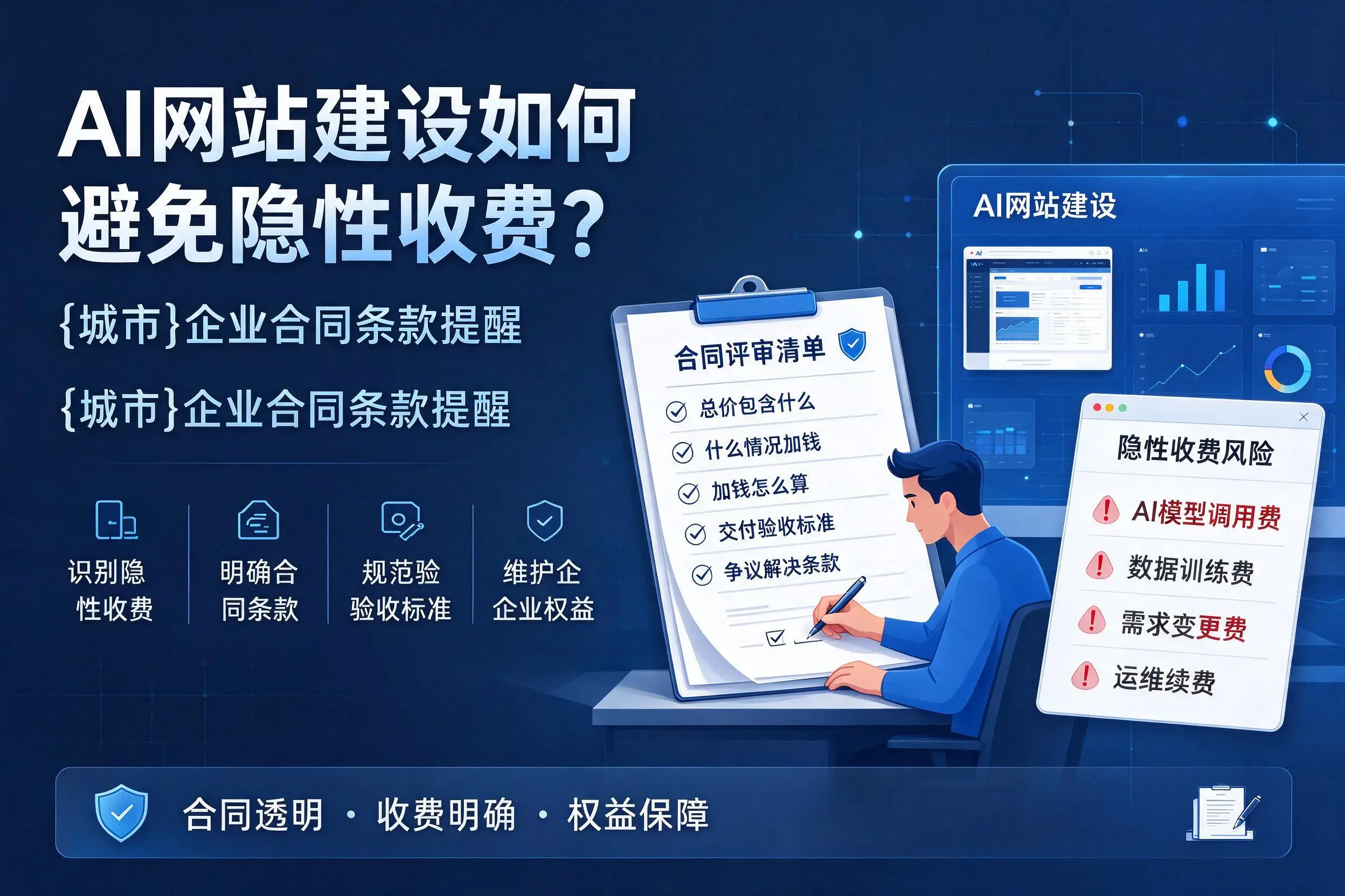 AI网站建设如何避免隐性收费?固原企业合同条款提醒